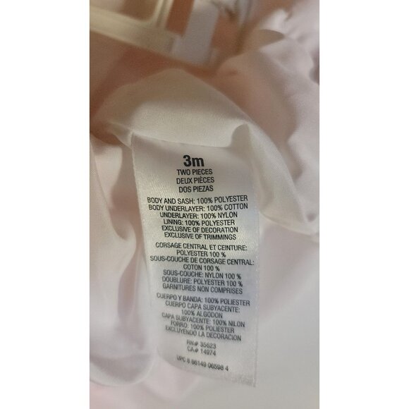 3M Carters Baby Floral Sleeveless Dress W/ Bloomers Polyester Pink/White 2-Piece - Picture 6 of 7